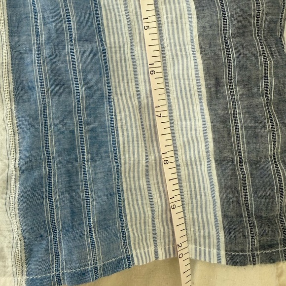 Christy Dawn Striped Seersucker Blouse Blue Small - Picture 4 of 7